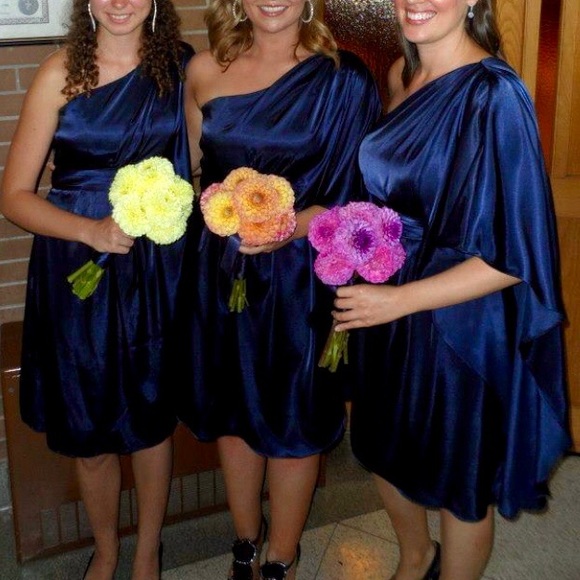 BARI JAY One-Shoulder Formal Dress - Navy Size8/10 - Picture 2 of 10